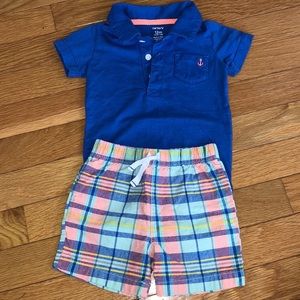 Carter’s 2 Piece Polo Bodysuit & Short Set
